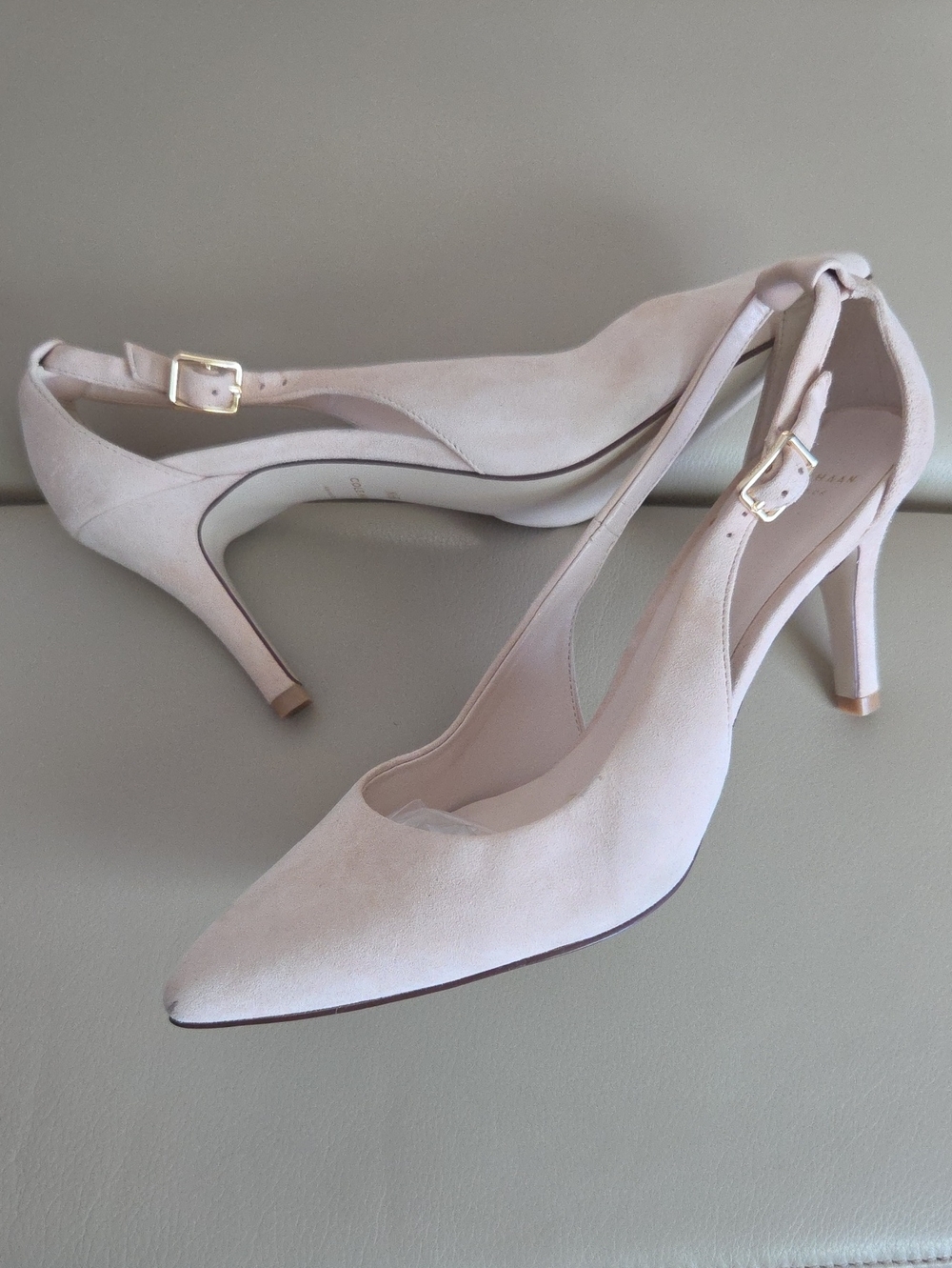 Cole Haan Women's French Vanilla Suede Pointed Toe Slingback Heels Size 8.5B